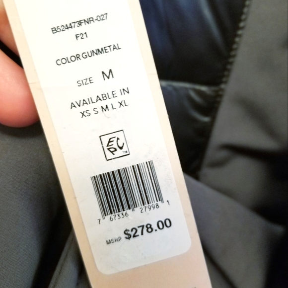 BCBGeneration Quilted Winter Puffer Coat in Gun Metal with Fur lined Hood - Picture 16 of 16